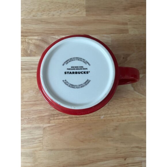 Starbucks 2012 Christmas Coffee Mug 14 Oz Red & Gold Festive Ornaments Design - Picture 7 of 7